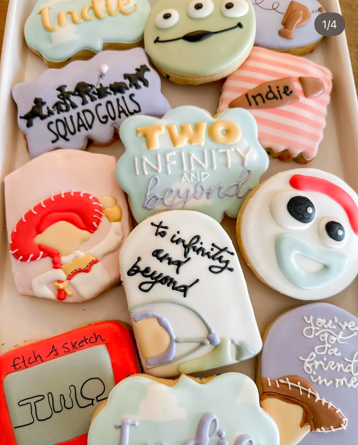 Toy-themed second birthday sugar cookies